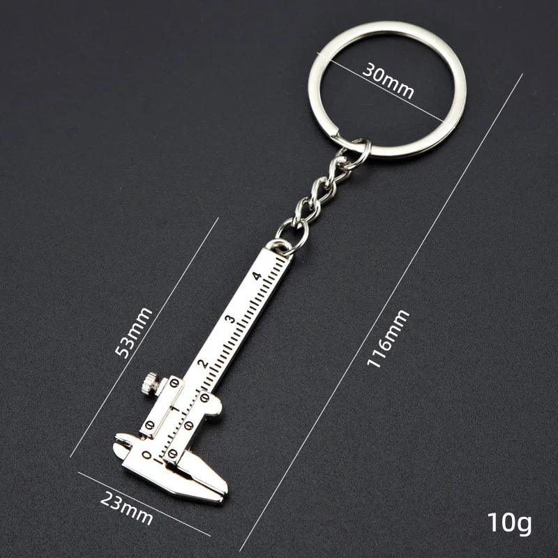 Mini Vernier Caliper Pocket Key Chain Keyring Ornaments Small 3D Movable Precision Measure Tool Accessories Slider Ruler Alloy