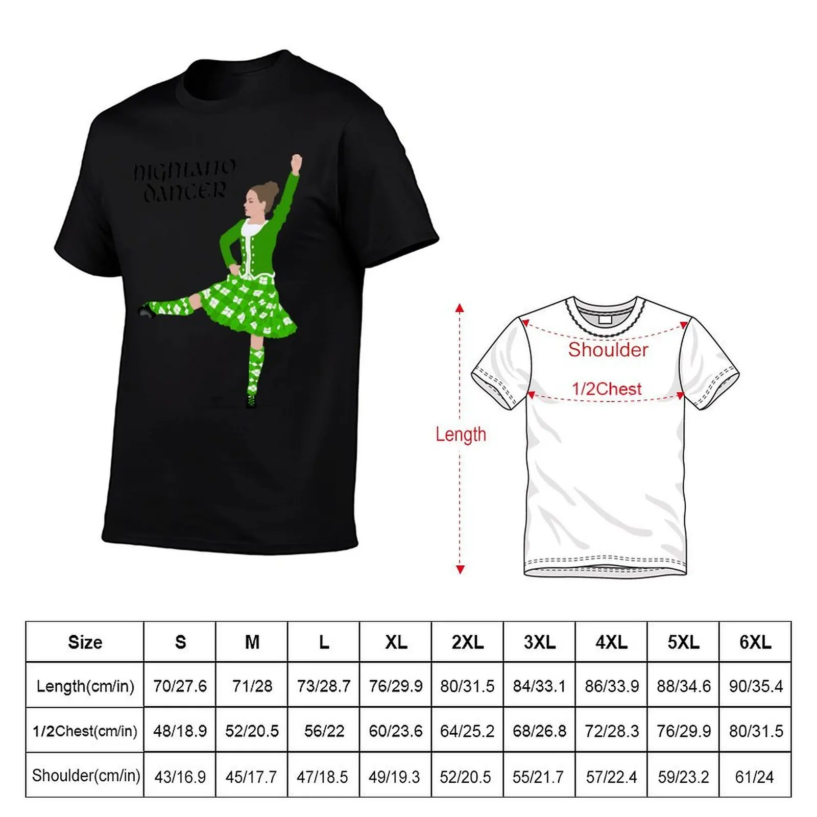 Scottish Highland Dancer Green T-Shirt t shirt for man t shirts for man slim fit T-Shirt