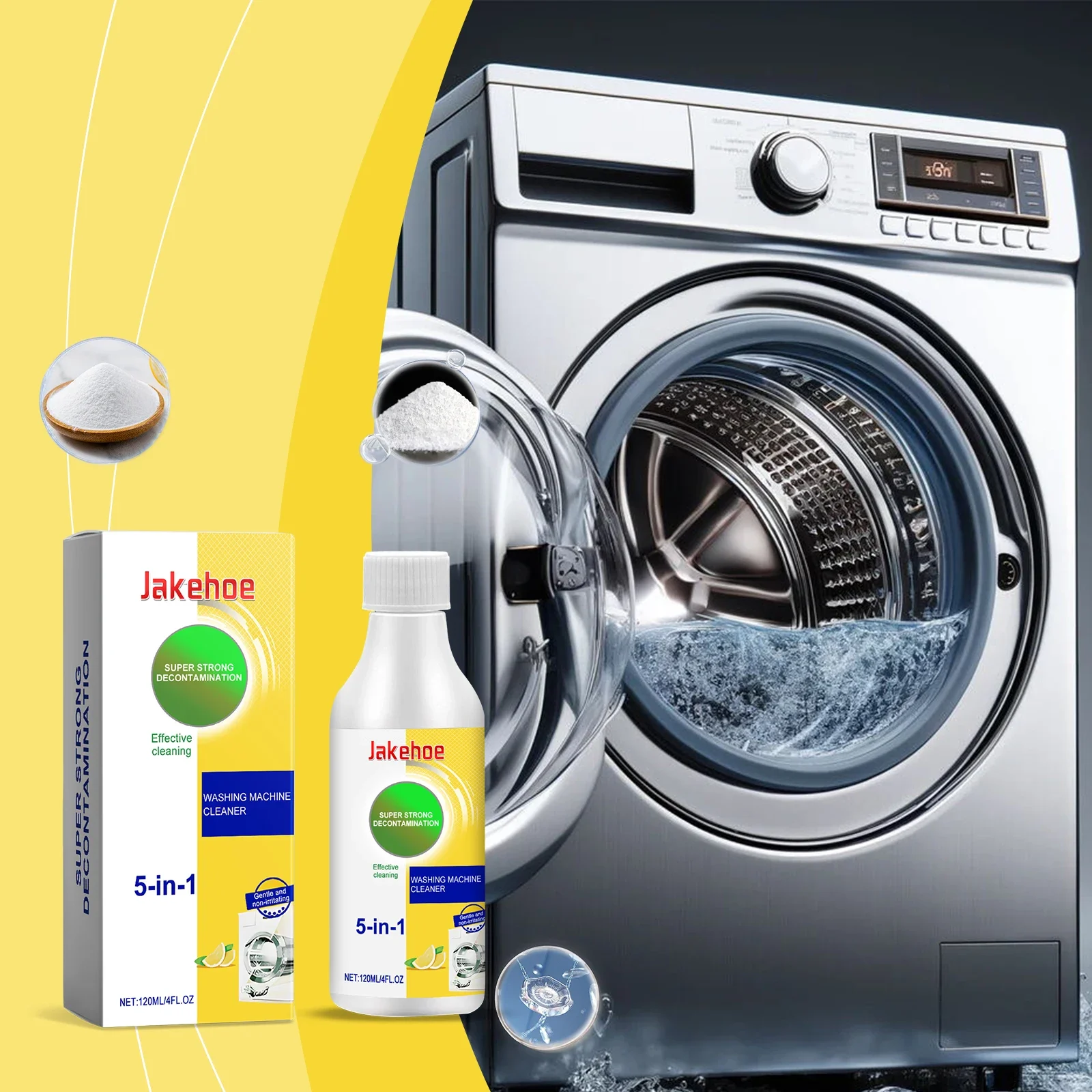 Jakehoe Washing Machine Cleaner, Daily Household Care Cleaning and Maintenance Washing Machine Slot Removal Stains and Descaling