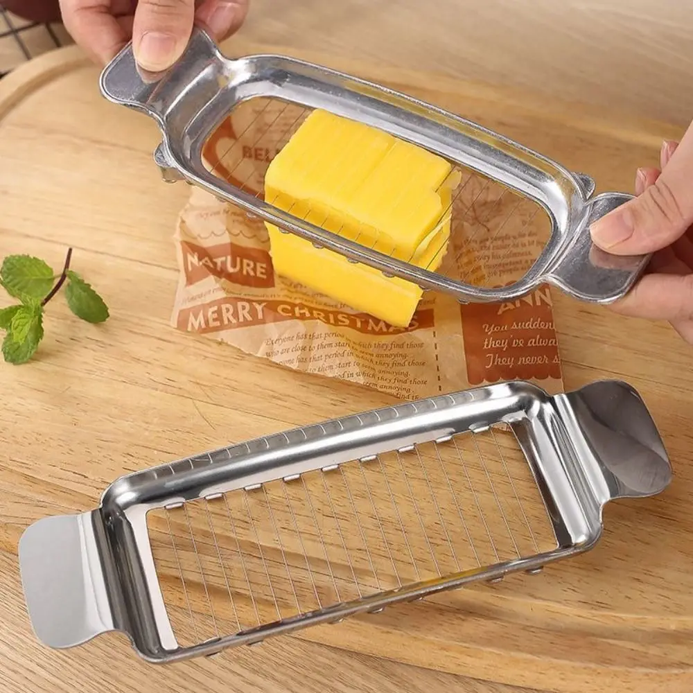 

Creative Stainless Steel Butter Slicer Handheld Portable Cheese Slicer Silver Multipurpose Food Cutter Foie Gras Cut