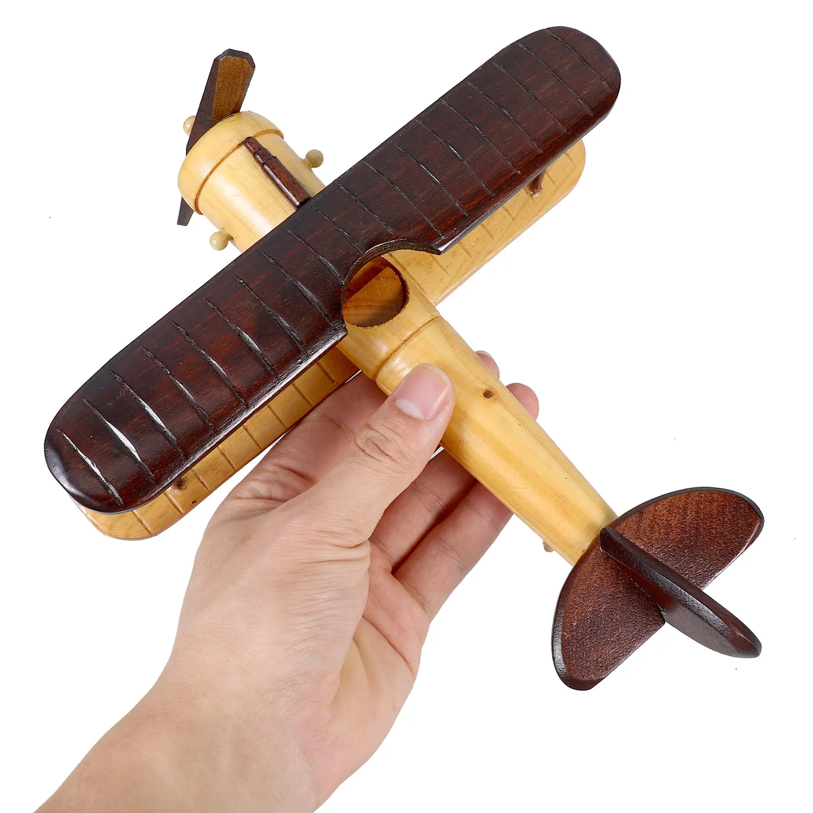 

Vintage Wooden Airplane Ornament Handcrafted Retro Aircraft Decor for Home Office Desk Shelf Living Room Tabletop Aviation