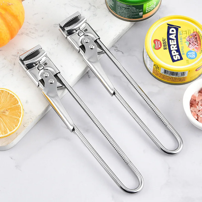 New Adjustable Can Opener Multifunctional Manual Non-slip Bottle Cap Open Tool Kitchen Anti-skid Stainless Steel Jar Lid Opener