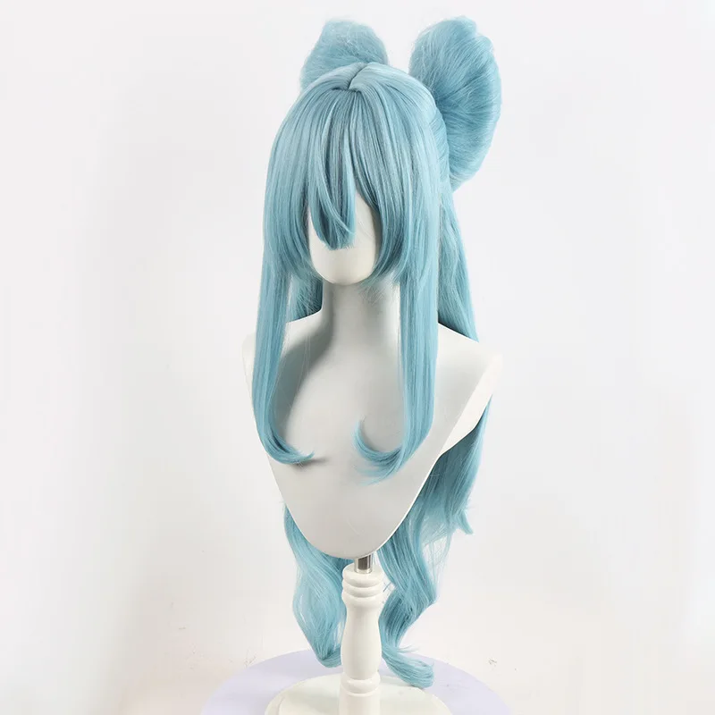 Yumatisuki Mizuki Cosplay perruque Anime jeu Genshin Impact Cosplay longue perruque 80 cm résistant à la chaleur perruques synthétiques avec bonnet de perruque