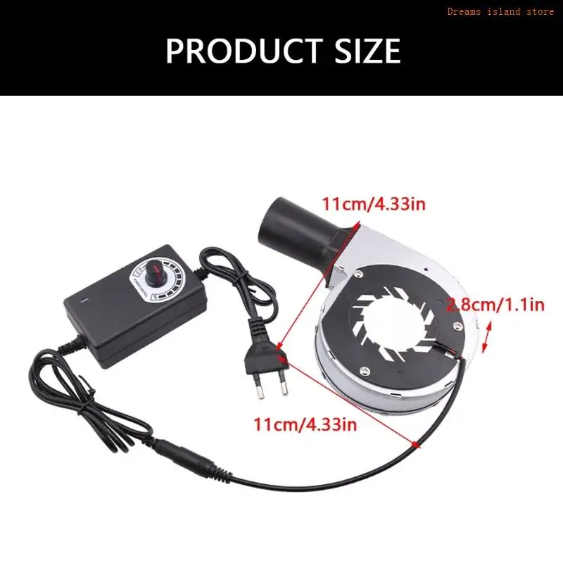พัดลมพัดลม 12V พกพาสำหรับการตั้งแคมป์บาร์บีคิวและการไหลเวียนของอากาศฟืน HX6C