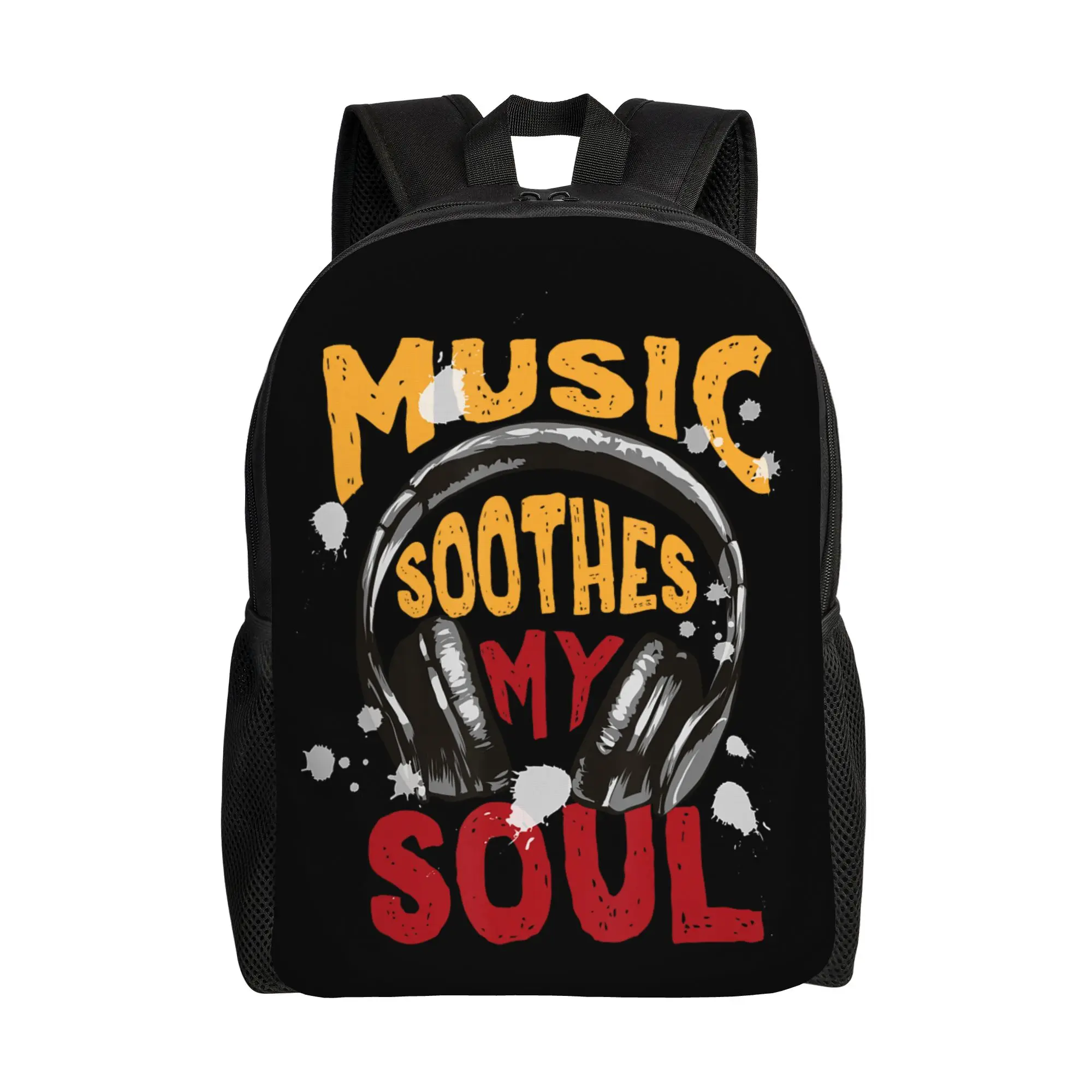 Music SOOTHES Soul Backpack Teen  Durable Backpacks Polyester Streetwear High School Bags Cycling Colorful Rucksack