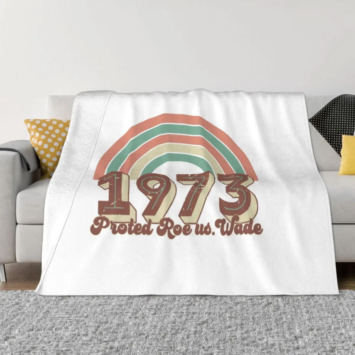 Pro Choice 1973 Protect Fleece Throw Blankets Abortion Rights Feminist Blankets for Home Travel Super Warm Quilt