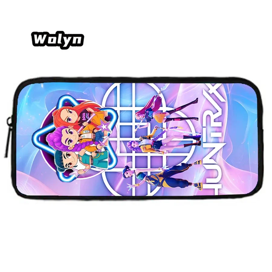 حقائب أقلام رصاص للأطفال، حقائب أقلام رصاص مدرسية للأطفال من كارتون KPop-Dem-onHun-ters للفتيات، مقلمة كبيرة وبسيطة للأطفال