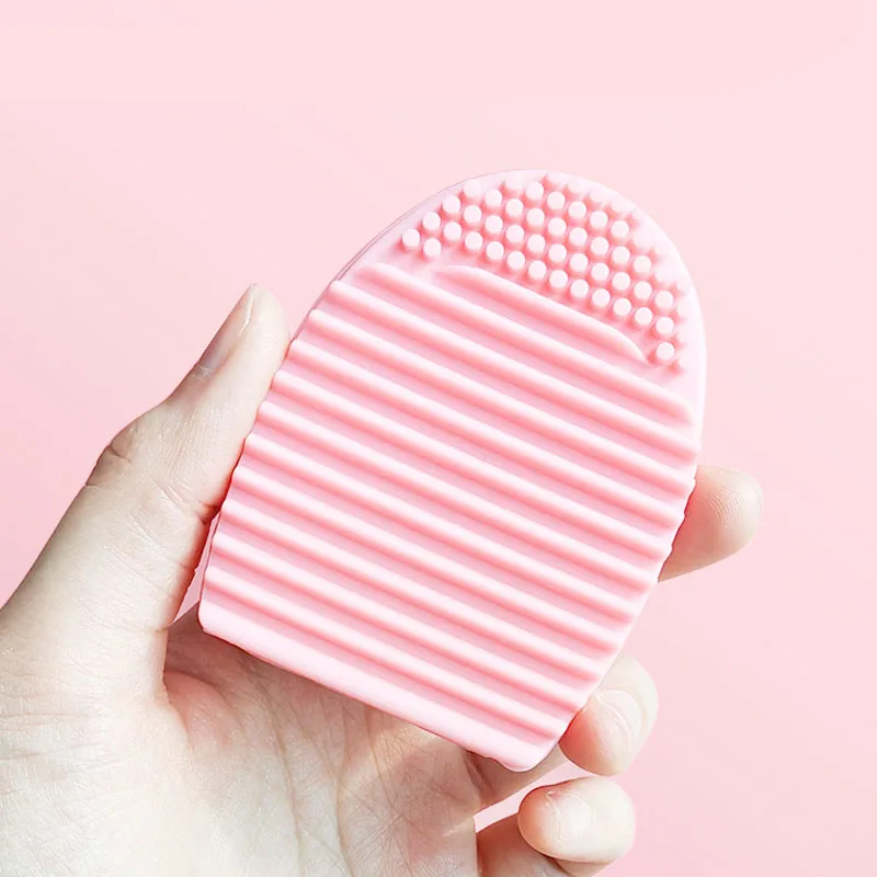 Silicone Makeup Brush Cleaner Cosmetic Cleaning Scrubber Egg Shape Mat Finger Glove Cleaning Pad Makeup Cleaning Tool