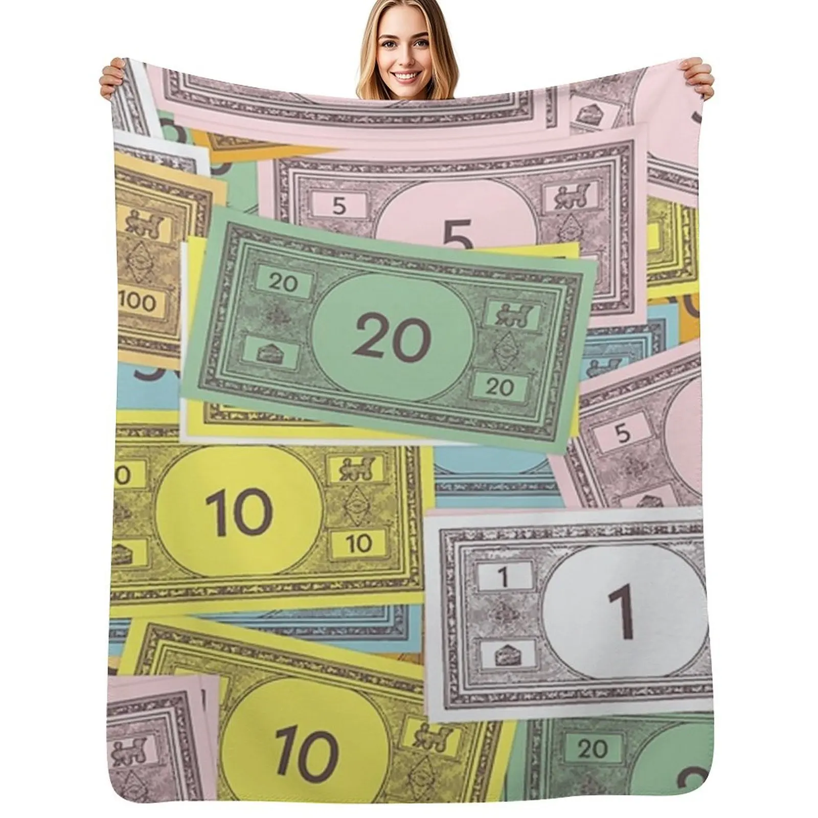 

Money Monopoly Throw Blanket Luxury Thicken sofa bed for winter Retros Blankets