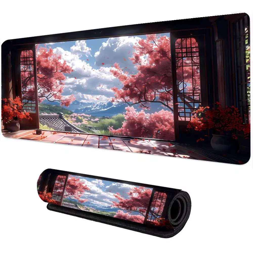 

Japanese landscape Mouse Pad Large Computer Office Game Table Mats XXL Rubber Anti-slip Gaming Keyboard Mousepads Long Desk Pads