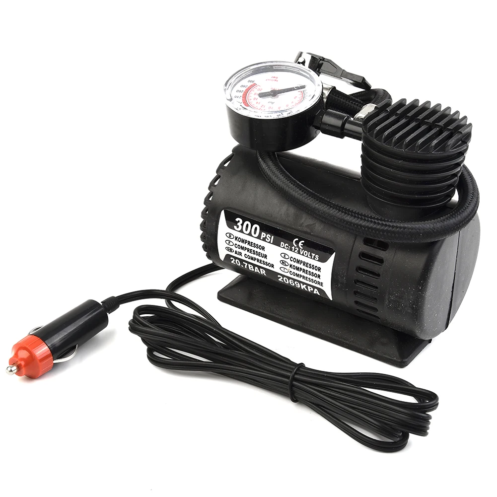 12V 300PSI Car Metal Air Compressor Car Tyre Inflator With Digital Pressure Gauge Air Pump Car Tire Inflation Car Accessories