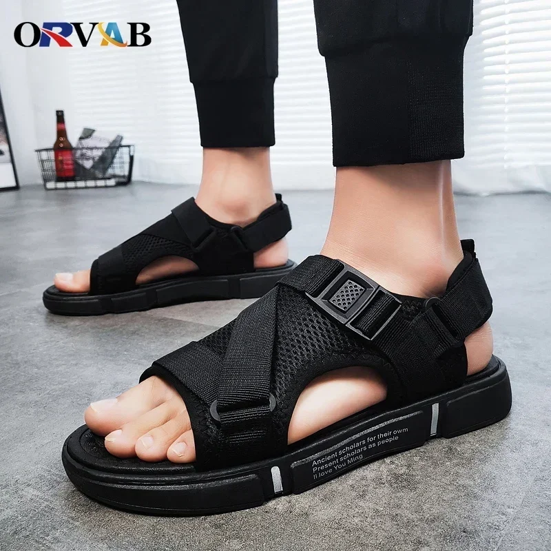 Mens Summer Sandals Comfortable non-slip men Shoes High quality woven beach sandals Men\'s Gladiator sandals Casual flats jibbizt