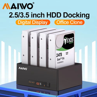 MAIWO 4 Bay Hard Drive Docking Station LED Display HDD Case with Offline Clone SATA to USB Hdd Enclosure for 2.5/3.5 inch hdd