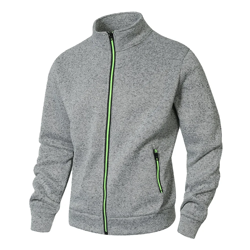 Frühling Herren Revers Pullover Reißverschluss Kragen Strickjacke Herren Casual Pullover Herren Clash of Colors Zip Top Jacke Jacke – Detail 5