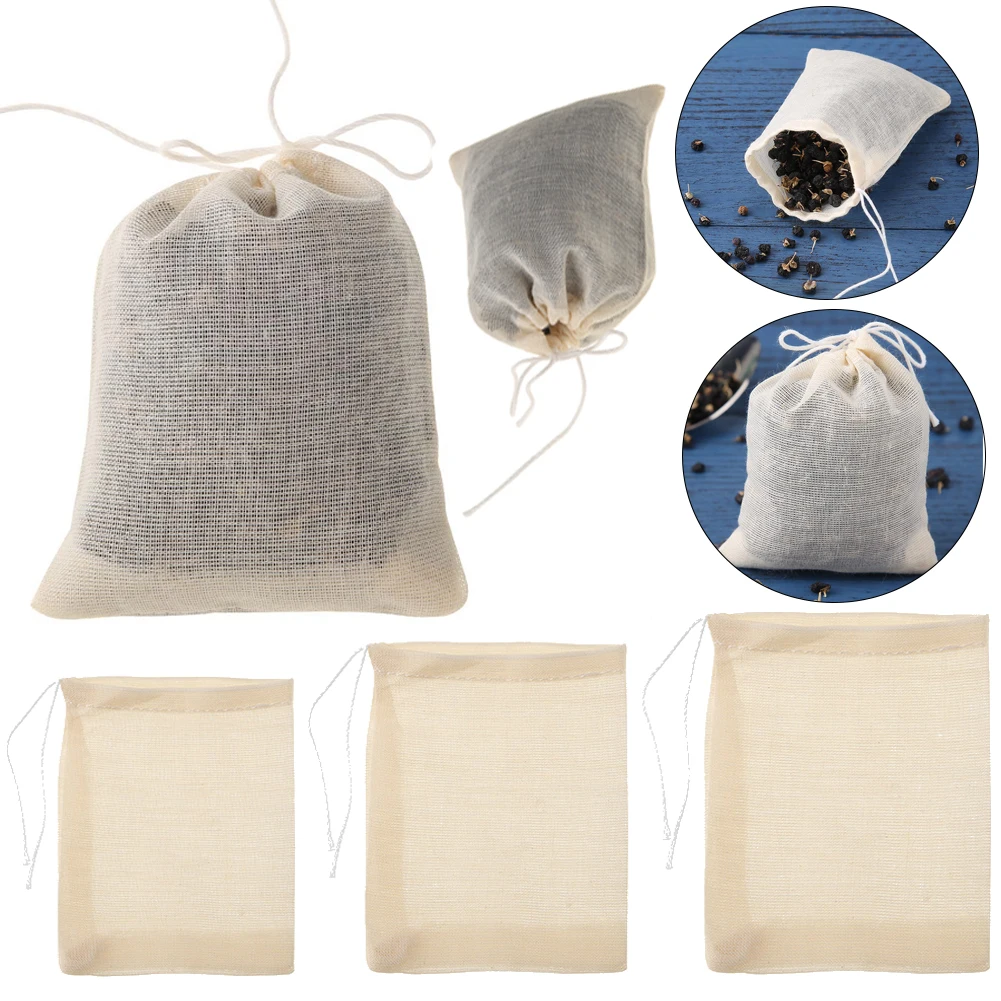 

20pcs/Lot Tea Bags Disposable Tea Filter Bags Cotton Gauze Tea Bag with String Heal Seal for Coffee Herb Loose Tea Infuser