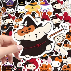 63PCS Halloween Sanrio Cute Anime Stickers DIY Guitar Luggage Phone Suitcase Graffiti Cartoon Sticker for Kid Gift Decal