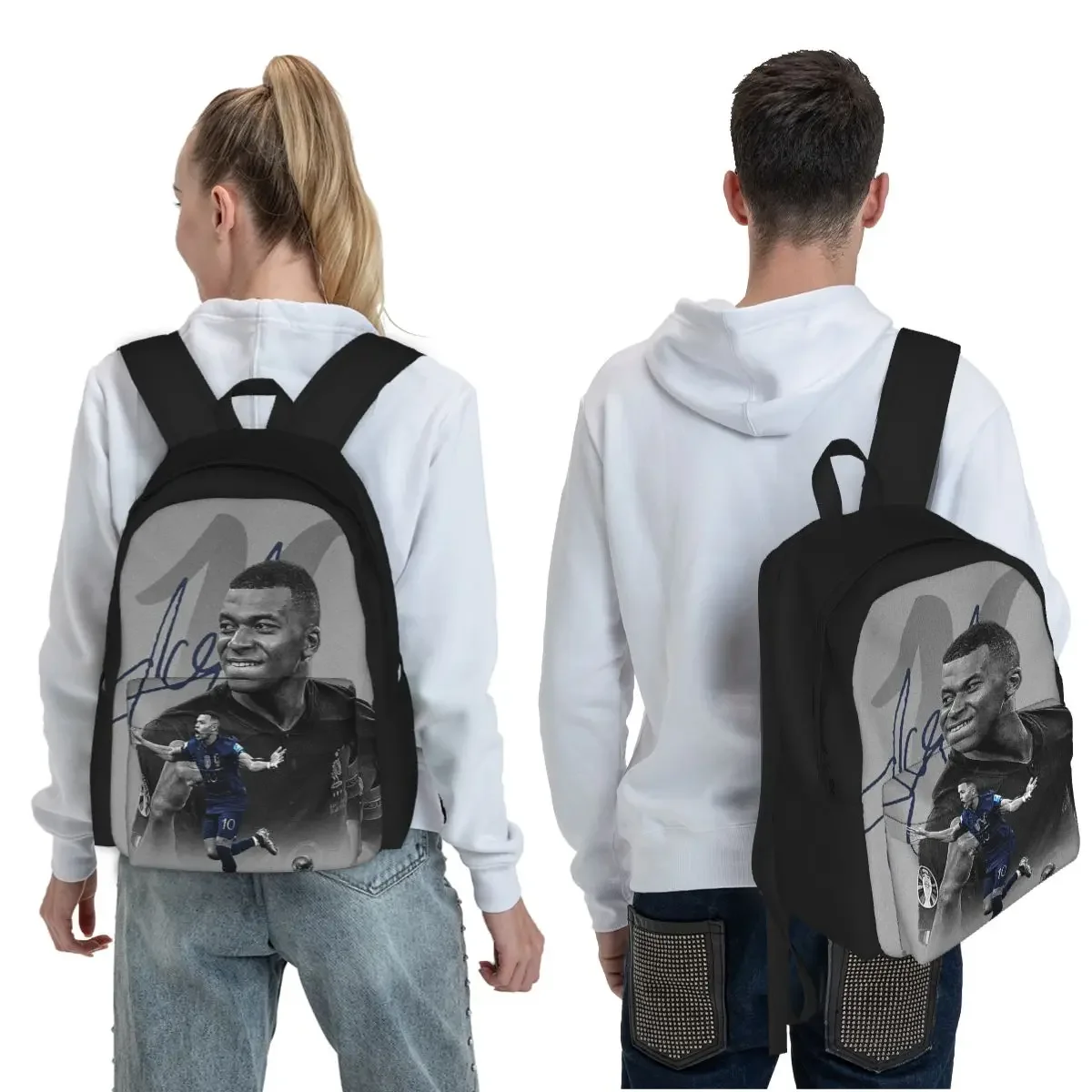 Football KM Mbappe Soccer Student Backpack School Bag Hiking Travel Daypack for Boys Girls Fashion Bookbag Shoulder Bags