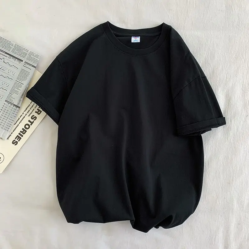 100% Baumwolle Kurzarm-T-Shirt für Männer und Frauen, Sommermode, einfarbig, schlicht, O-Ausschnitt, lockere, lässige Basic-Shortsleeve-Bluse. – Detail 14