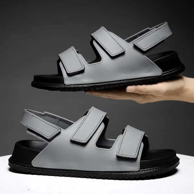 Men Hook&loop Sandals Slip-on Men Summer Platform Wedge Slides Breathable Slippers Comfortable Pvc Shoes Breathable Beach Shoes