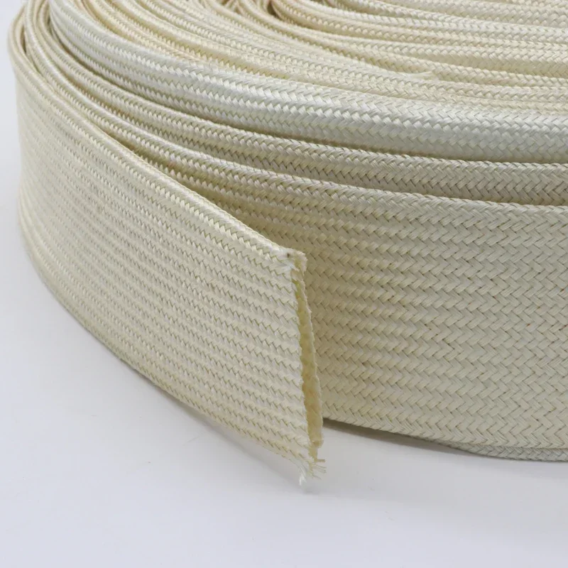 1/2/5m Braided Fiberglass Sleeve ID 1mm ~ 40 mm 600 Deg.C High Temperature Chemical Glass Fiber Tube Fiberglass Wire Protector