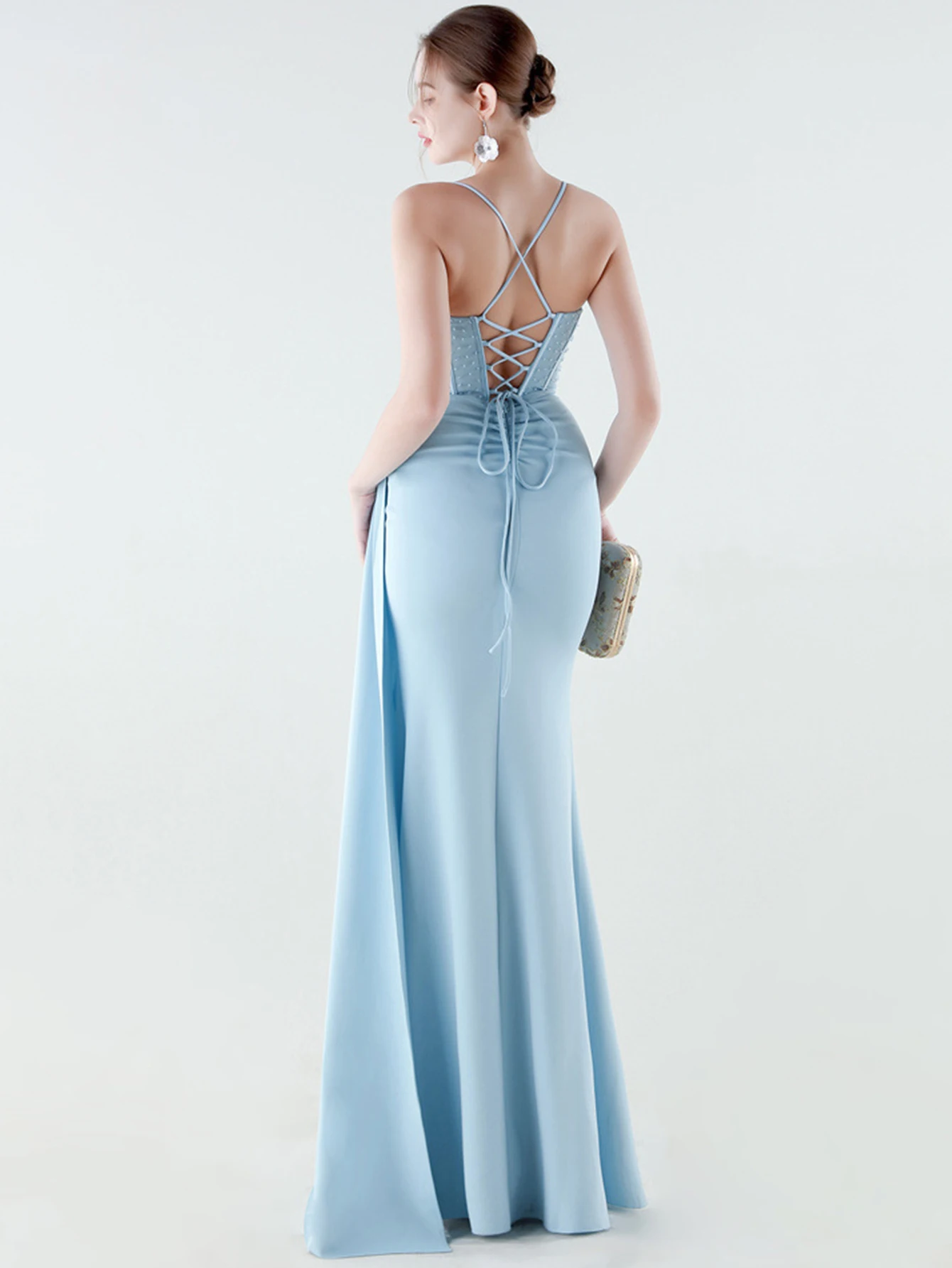 Seksowne sukienki imprezowe z odkrytymi plecami dla kobiet, luksusowe letnie sukienki z dżetami na urodziny, eleganckie sukienki damskie na studniówkę, długie sukienki wieczorowe, vestidos