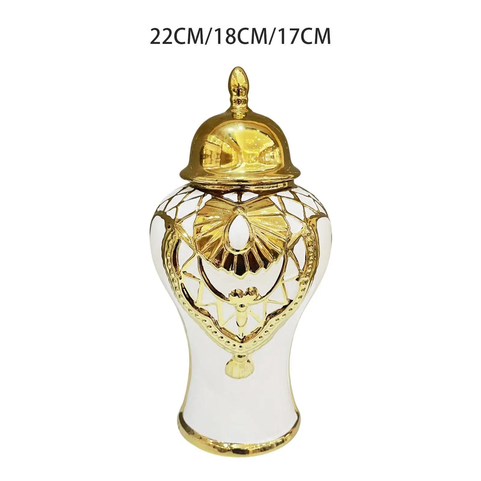 

Porcelain Ginger Jar Temple Jar Ceramic Tea Canister with Lid Organizer Storage