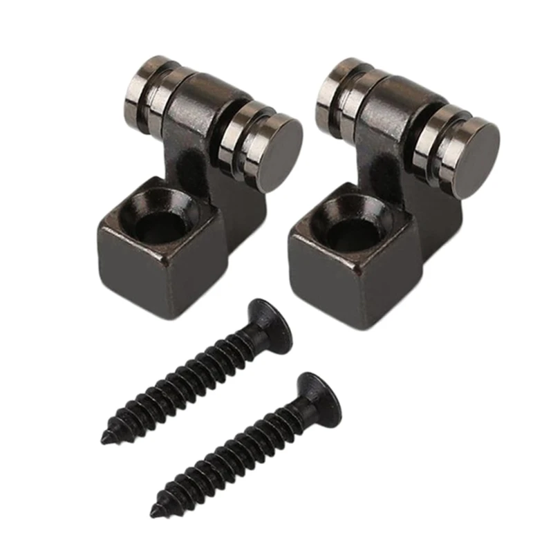 2 Pcs Roller Guitar String Tree Guides Retainers with Mounting Screws Guitar Accessories, Silver/Black/Gold 094C