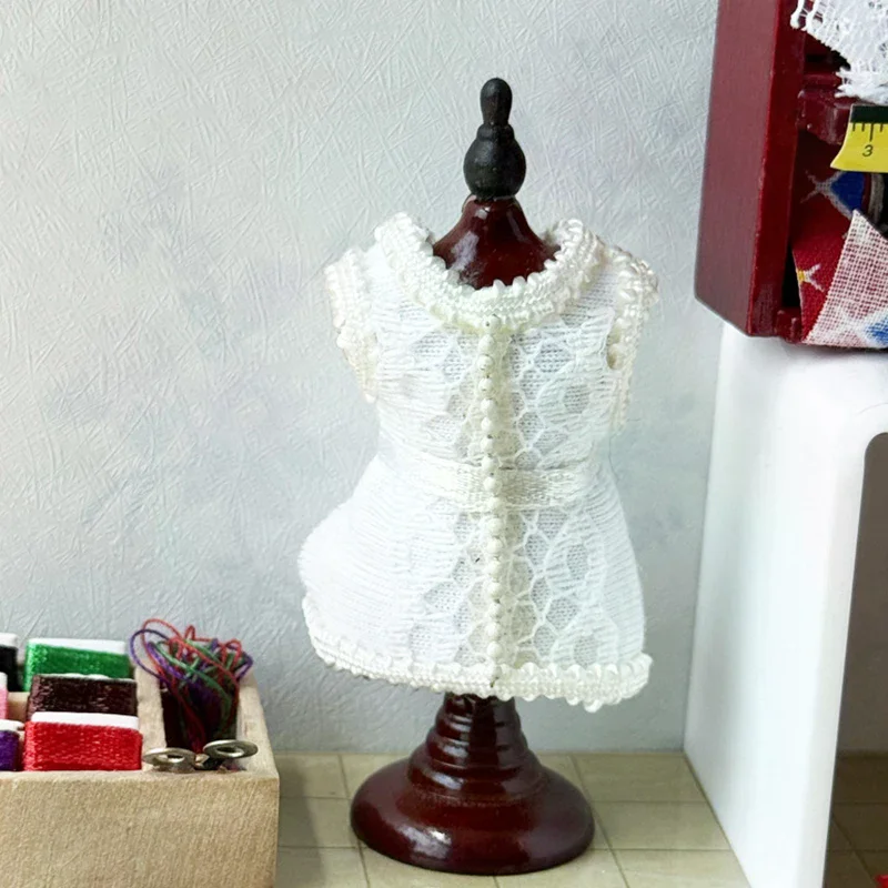 1/12 دمية مصغرة الدانتيل الملابس عارضة أزياء عرض موقف نموذج الأثاث اكسسوارات ل بيت الدمية ديكور الاطفال اللعب هدية