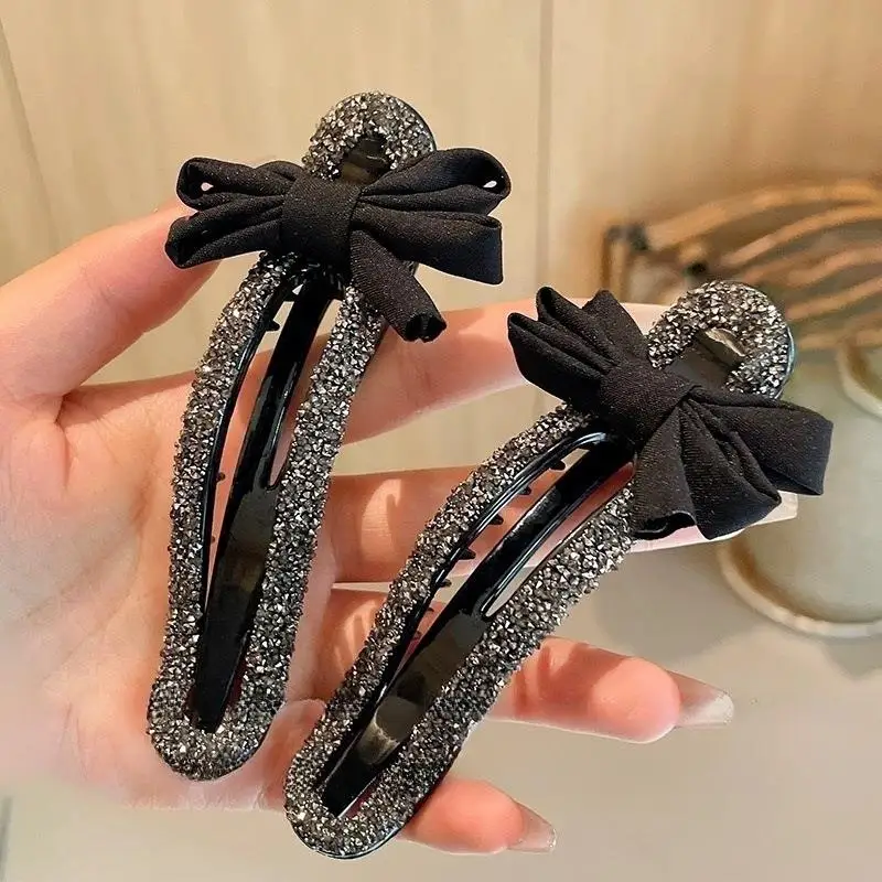 

Shiny Rhinestones Bows Large Duckbill Hair Clip for women Girls Hairpin Sweet Hair Ornament Barrette Hair Accessories