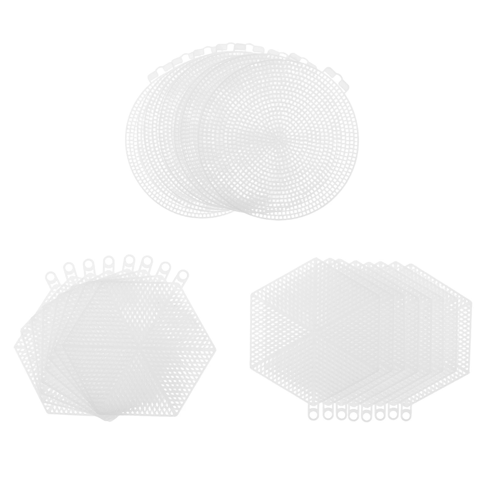 

24 Pcs Cross Stitch Mesh Plastic White Panel Embroidery Cloth Fabric Canvas Grid Square