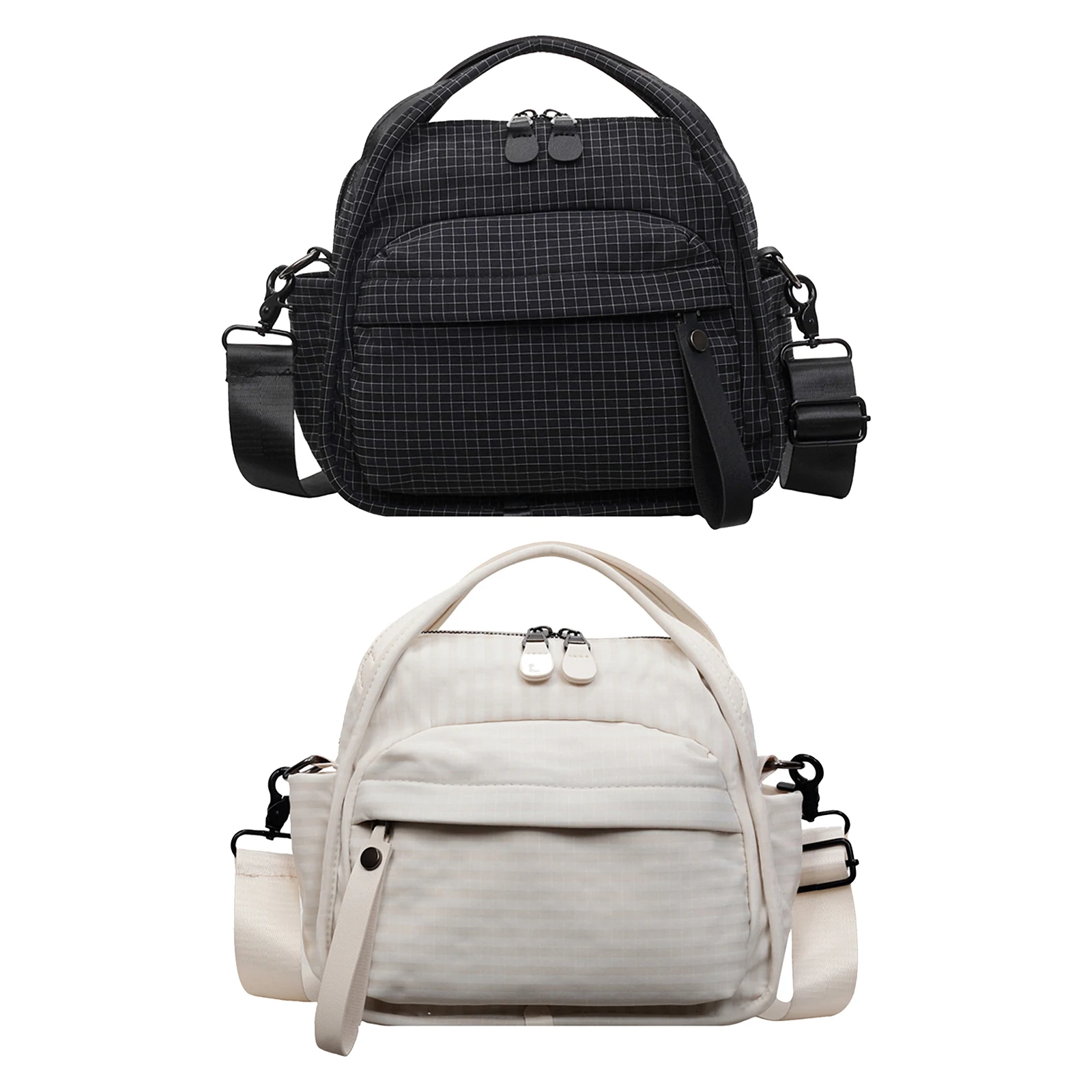 

Женская холщовая сумка через плечо, легкая сумка для поездок на работу, с передним карманом в клетку, для работы, покупок, путешествий, на каждый день