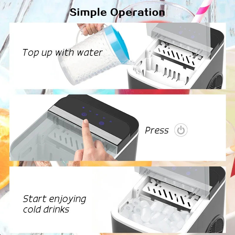 Commercial Home Automatic Smart Countertop Ice Making Machine Small Mini Portable Ice Cube Maker Machine