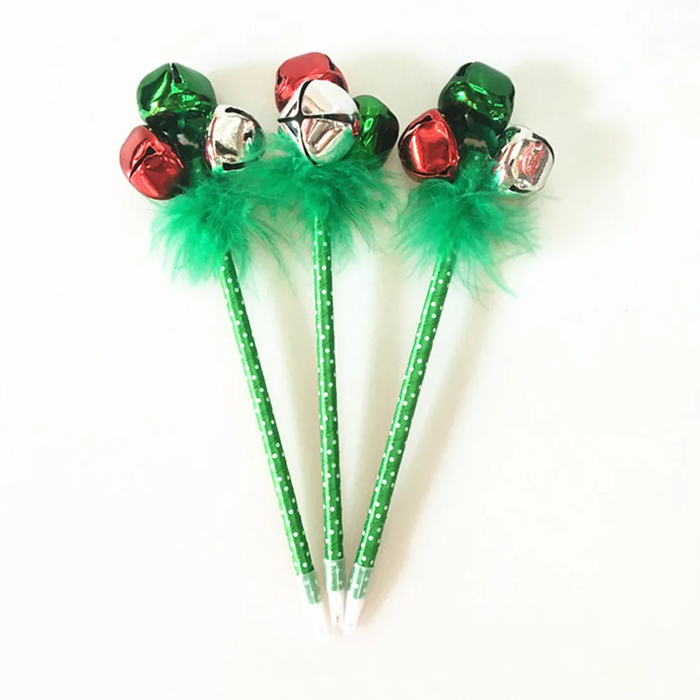 

3Pcs Christmas Jingle Bell Pens Creative Ballpoint for Writing Journal Notes School Office Use Random Color