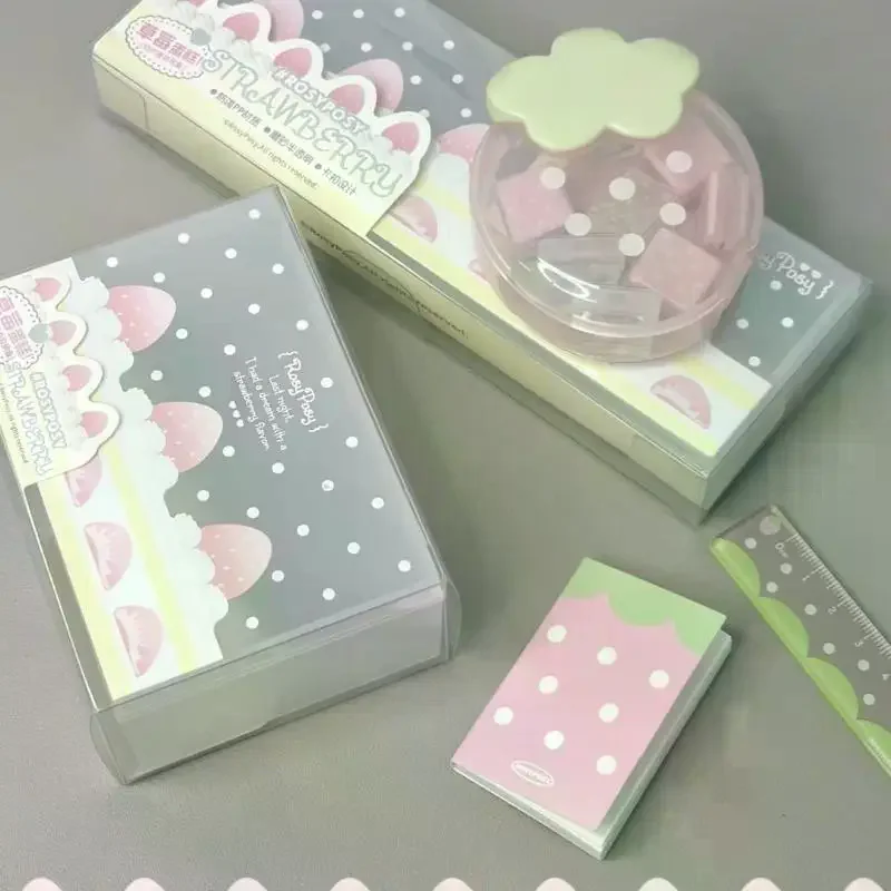1 Pcs Dreamy Cherry Pink Transparent Frosted Storage Box Cards Film Hairpin Cosmetics Organizer & Desk Vanity Case