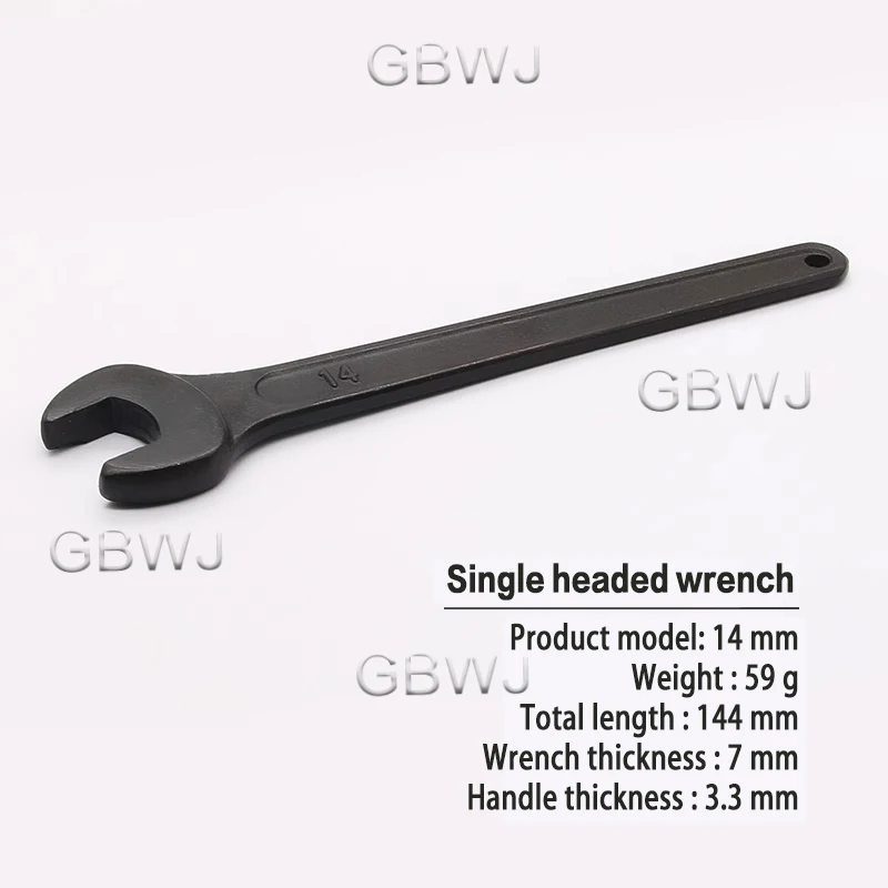 Carbon Steel Heavy Duty Single Open End Wrench Black Spanner 14mm 16mm 17mm 18mm 19mm 21mm 22mm 24mm 27mm 30mm 32mm 36mm 41mm