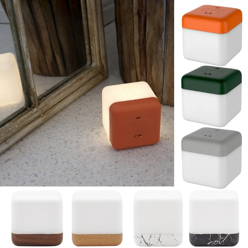 Timing LED Night Light USB Rechargeable Square Brightness Adjustable Energy Saving Lights Small Bedside Wholesale