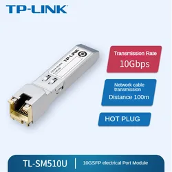 TP-LINK-Módulo de Porta Elétrica, 10G, 2.5G, RJ45, SFP Plus, Switch Server, Porta Óptica para Rede, 10 Gigabits, TL-SM510U