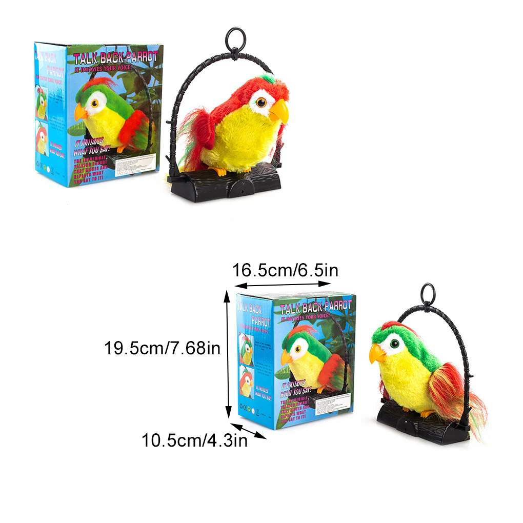 Parrot parlant répète ce que vous dit, jouet Animal en peluche, perroquet électronique, cadeau de noël et d'anniversaire pour enfants