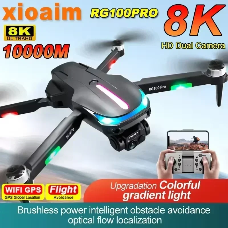 For Xiaomi RG100Pro Drone 8K 5G GPS Professional HD Aerial Photography Dual-Camera Omnidirectional Obstacle Avoidance Dron Toys