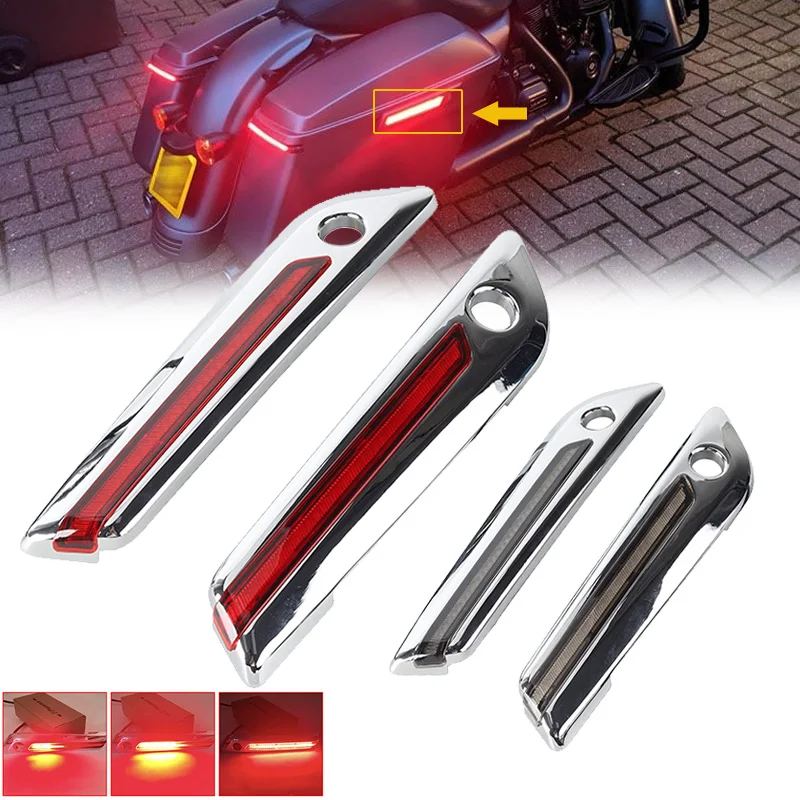 

Smoke Lens Motorcycle Saddlebag Accent Latch Lights Side Indicator Lamp For Harley Touring Road Glide King FLTRX CVO 2014-2023