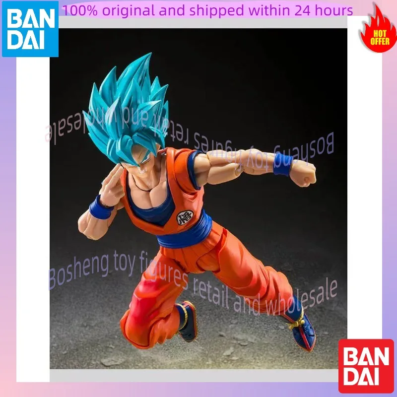100% Original Bandai SHF Super Saiyan God Son GOKU Blue Sky Beyond The Limit of Blue Power Figure Collection Gift - view 3