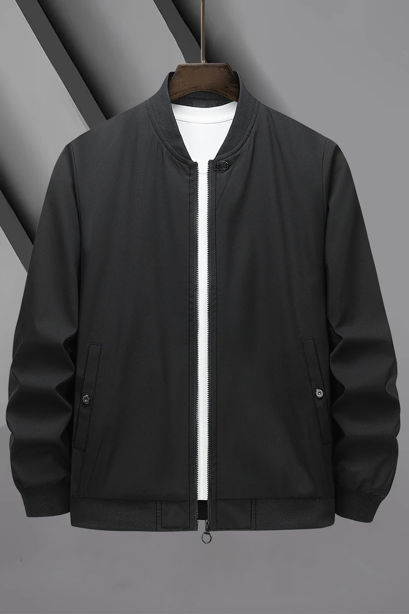 

Solid Color Spring Autumn Jackets Men's Baseball Jacket Male Stand Collar Formal Coats Men Classic Windbreaker Jacket Clothing