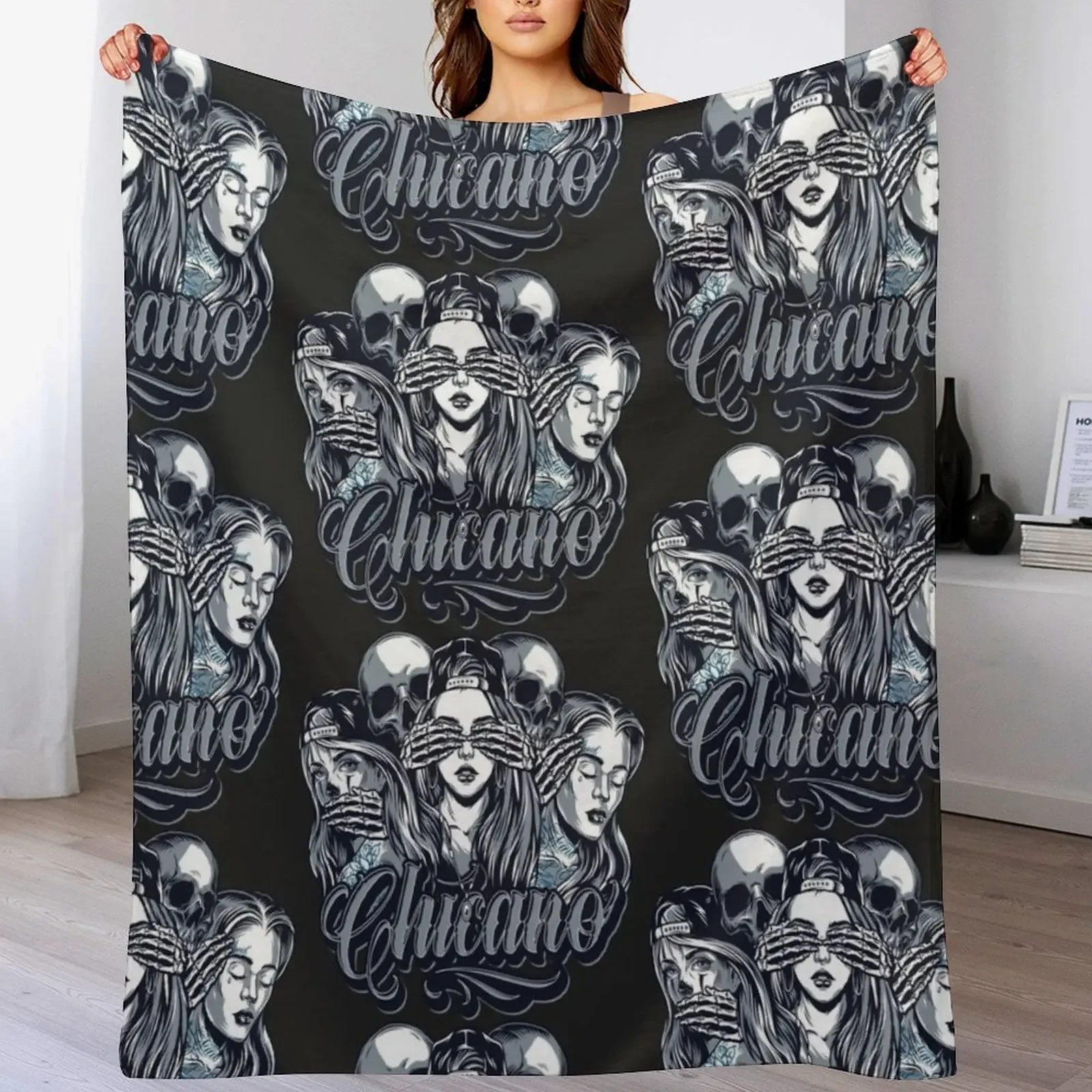 

Chicano Throw Blanket Fashion Sofas Cute Plaid Flannel Fabric Bed covers Blankets