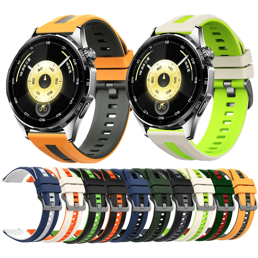 Pulseira de Silicone 3D de 22mm para Huami Amazfit GTR 4/3/2, Pulseira para Smartwatch Huawei GT Runner 2/GT3 GT4 GT5 GT6 Pro 46mm