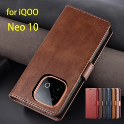 Wallet Flip Cover Leather Case for Vivo iQOO Neo 10 / Neo10 (for Snapdragon 8s Gen 4 version) Pu Leather Bags protective Holster