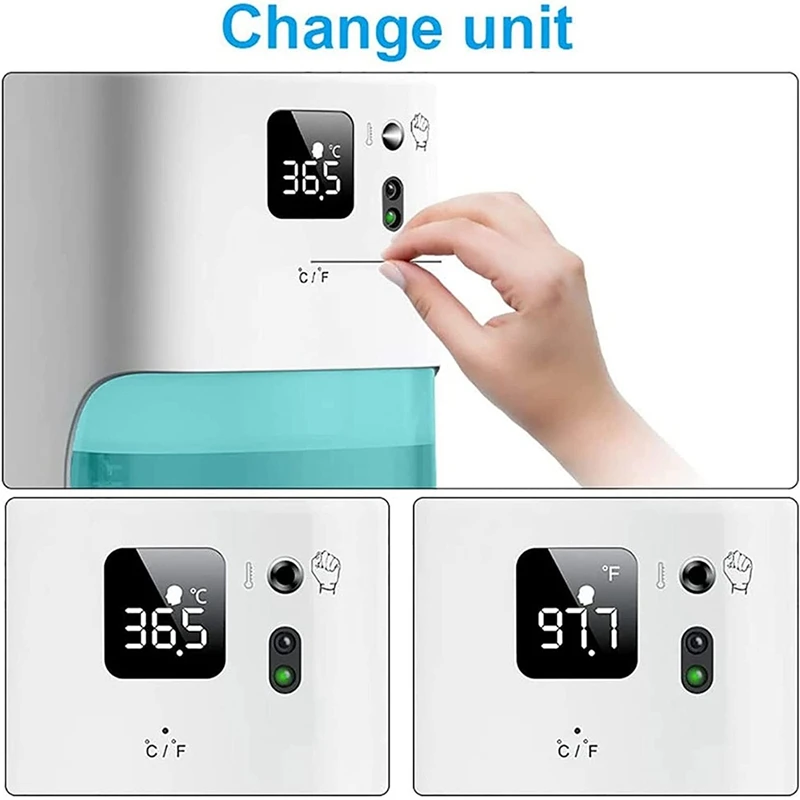 AT35 1000Ml Automatic Hand Soap Dispenser For Bathroom Wall Mounted Soap Dispensers USB Touchless Thermometer