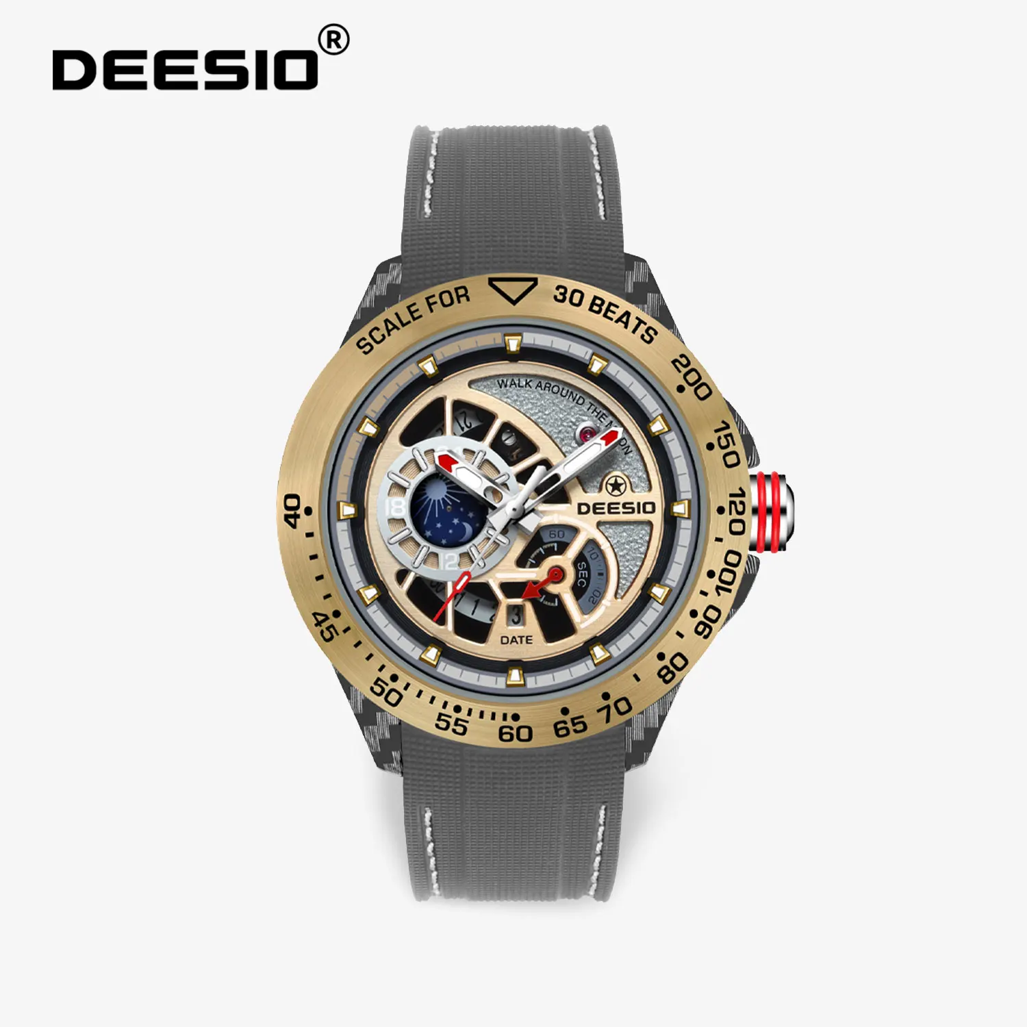 Deesio Automatische Mechanische Uhr Männer Carbon Fiber Fall 30M Wasserdicht Luxus Sport Leucht Hände Analog Display Uhr Geschenk