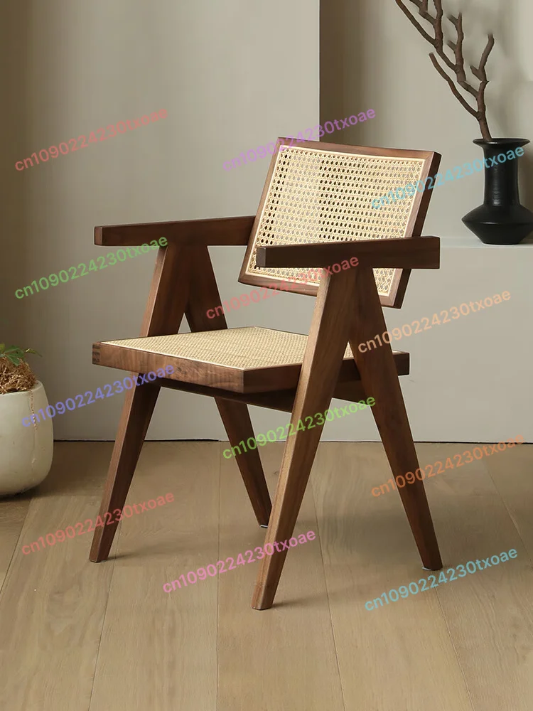Nordic Rattan Wooden Dining Chairs Living Room Kitchen Cafe Ergonomic Dining Chairs Restaurant Modern Cadeira