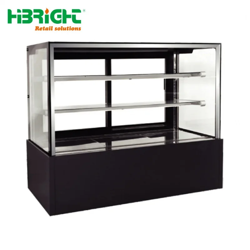 custom.Commercial Metal 2-Door Double-Temperature Digital Control -1~10 Cake Salad Refrigerated Showcase Fridge Square Floor Dis