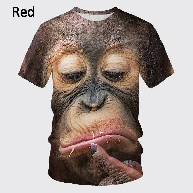 

Printed Men's T-shirt Funny Monkey Fashion Trend Harajuku Animal Top Summer Leisure O-Neck Short Sleeve Plus Size Men's Street F